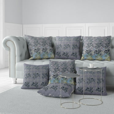 Papillon Paradise Throw Pillow in Gray 18x18