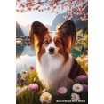 thumbnail image 1 of Papillon Red and White -  Best of Breed DCR Spring Garden Flag, 1 of 1