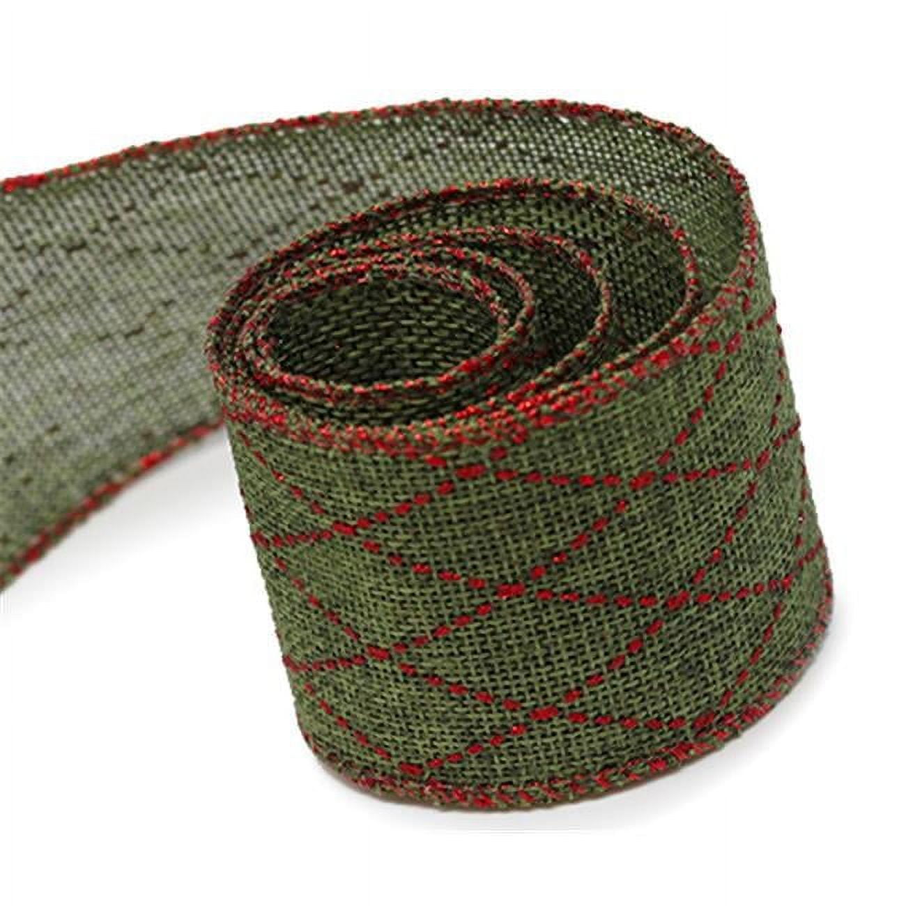 Papillon Ribbon & Bow R096925-64-0569-GRED 2.5 in. 50 Yards Burlap Ribbon- Green