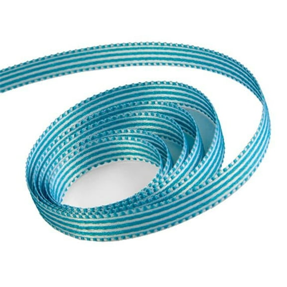 Papillon Ribbon & Bow R097020-09-0029-0345 0.37 in. 100 Yards Candy Swirl Ribbon- White & Venetian Blue