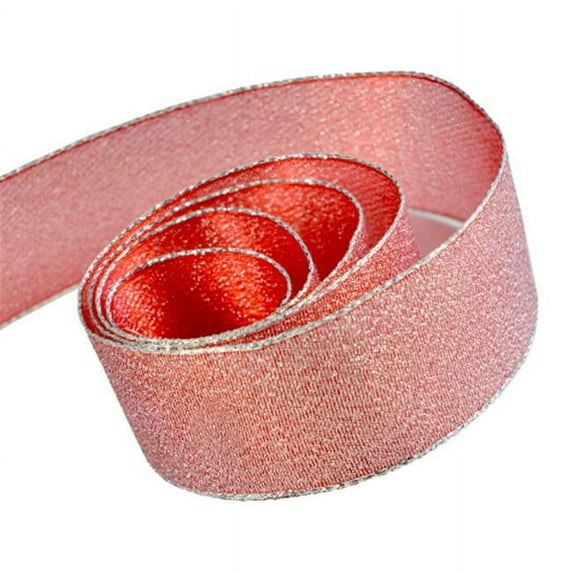 Papillon Ribbon & Bow R097045-38-COM3-50YD 1.5 in. 50 Yards Precious Frost Metallic Cross Weave Ribbon With Wire Edge- Aqua & Pink