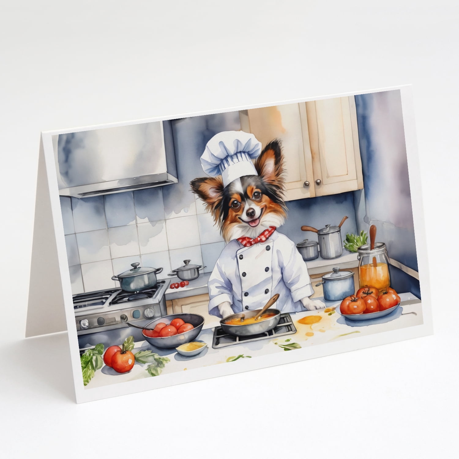 Papillon The Chef Greeting Cards Pack of 8 7 in x 5 in