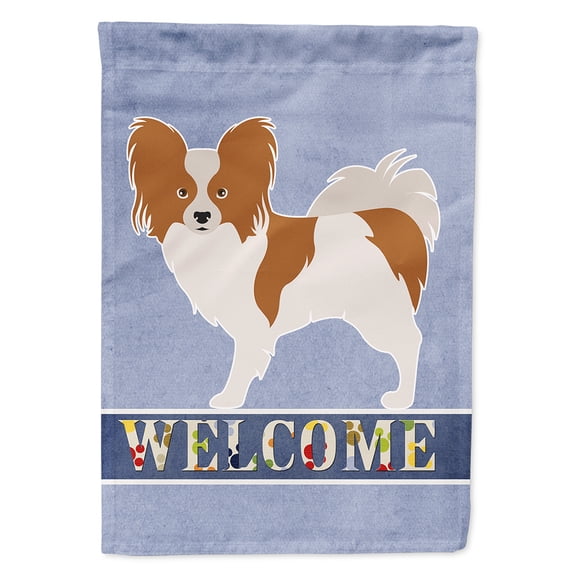 Papillon Welcome Flag Canvas House Size