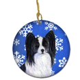 thumbnail image 1 of Papillon Winter Snowflakes Holiday Christmas Ceramic Ornament, 1 of 1