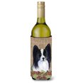 thumbnail image 1 of Papillon on Faux Burlap with Pine Cones Wine Bottle Hugger, 1 of 1