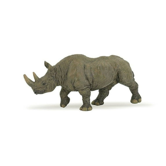 Papo Black Rhinoceros Hand Painted Figurine - Heirloom Quality Collectible No. 50066