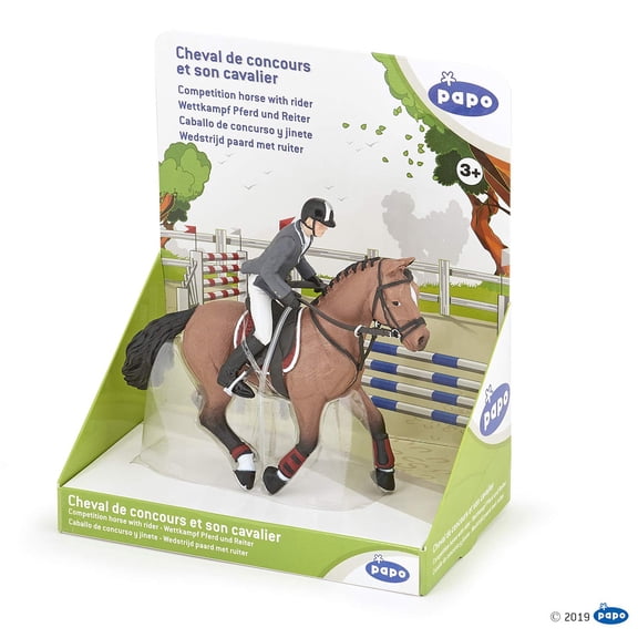 Papo Competition Horse with Rider Gift Set, Multi, oner Size