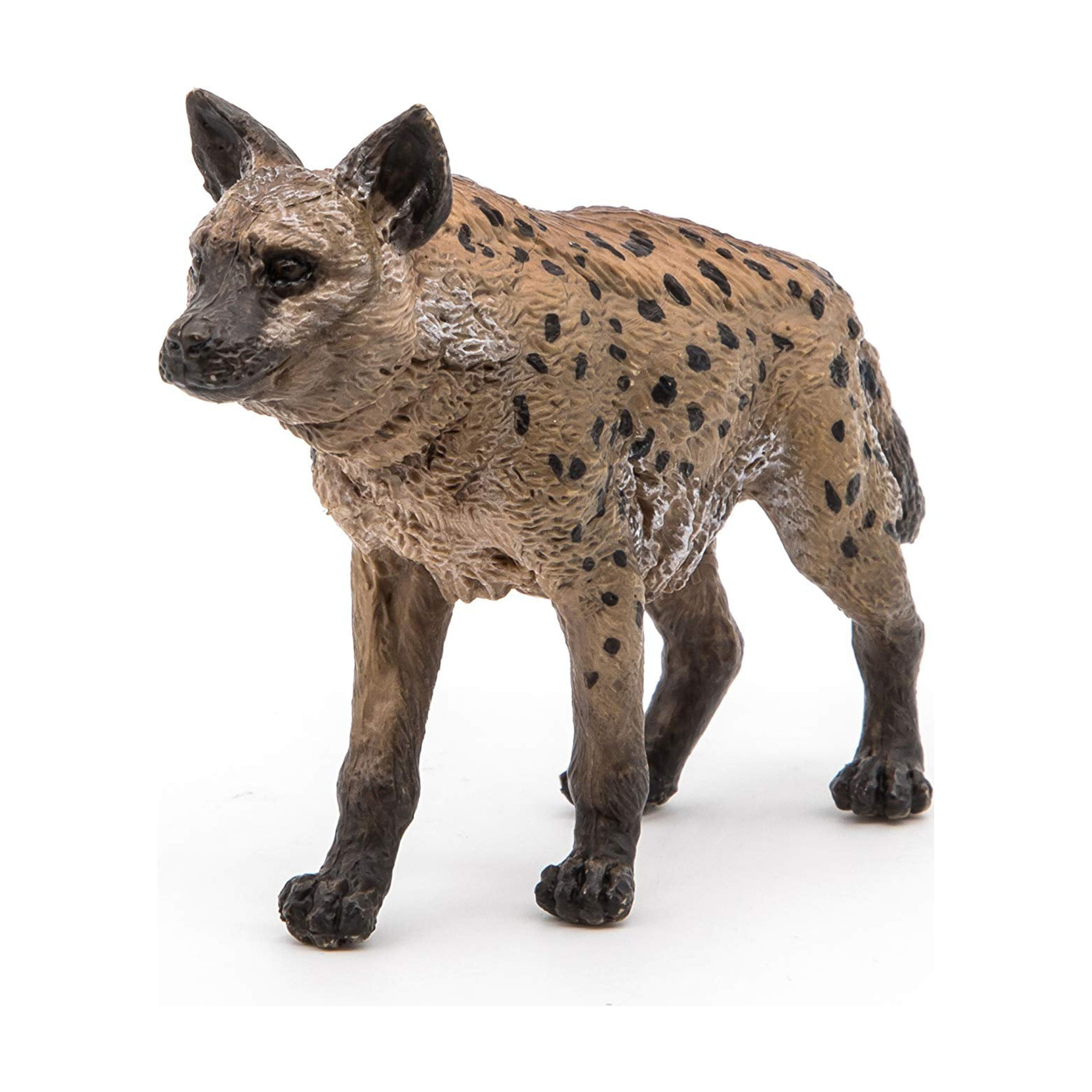 Hand-Painted Brown and Black Hyena Figurine Toy