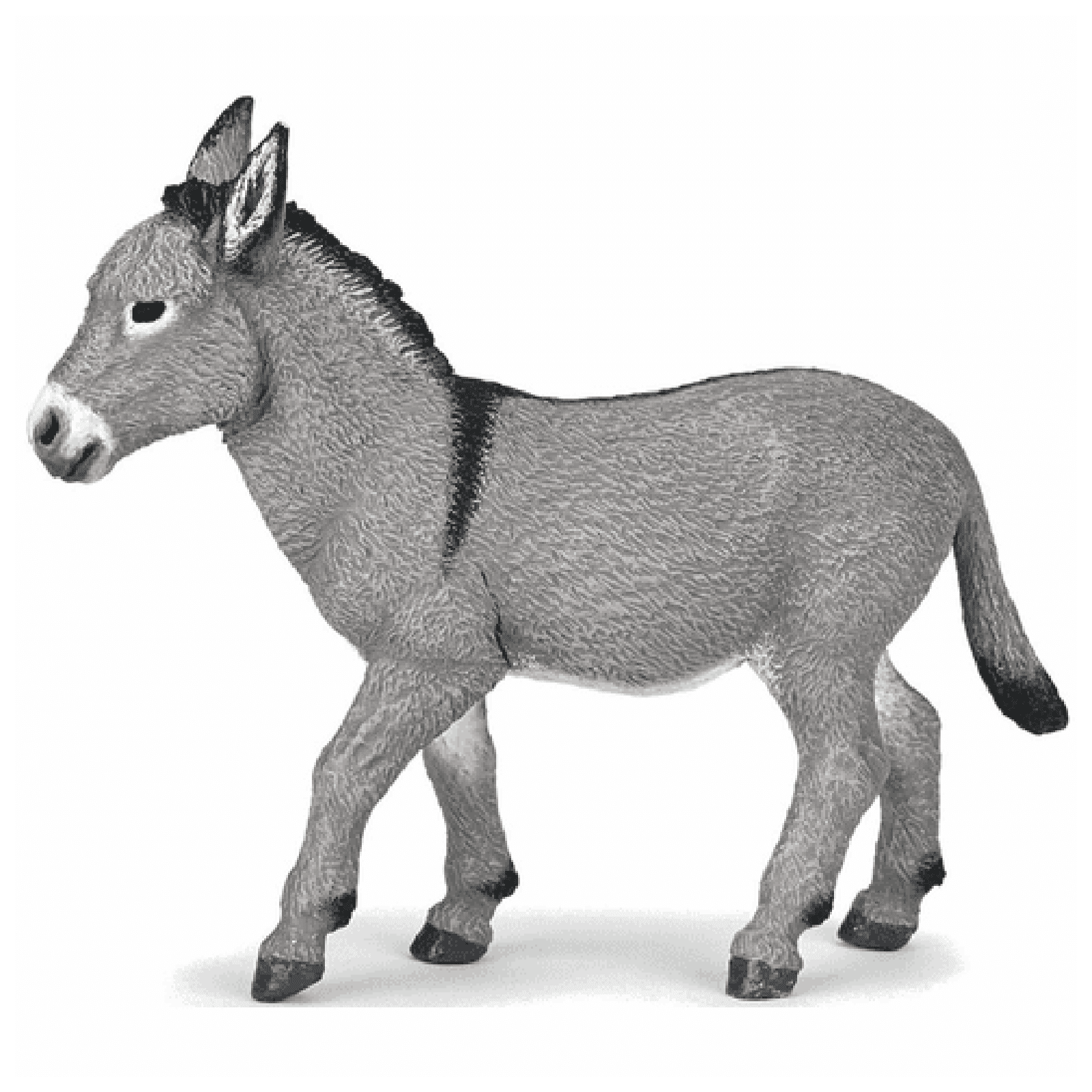 Hand-Painted Gray Provence Donkey Toy Figure