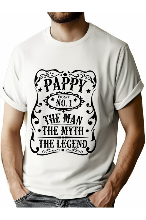 Pappy Best No.1 Graphic T-Shirt, Casual Crew Neck, Polyester Tee with Slight Stretch, Regular Fit, with Printed Design for Adults, Summer Knit Fabric Top