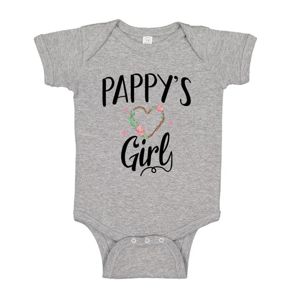 Pappy's Girl Baby Bodysuit One Piece NB Athletic Heather