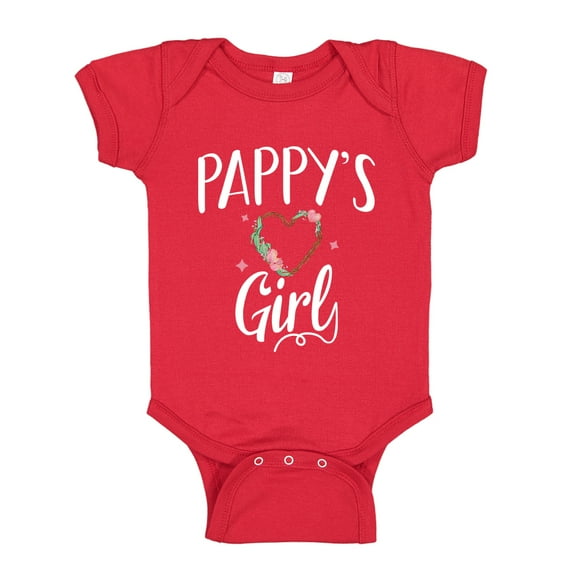 Pappy's Girl Baby Bodysuit One Piece NB Red