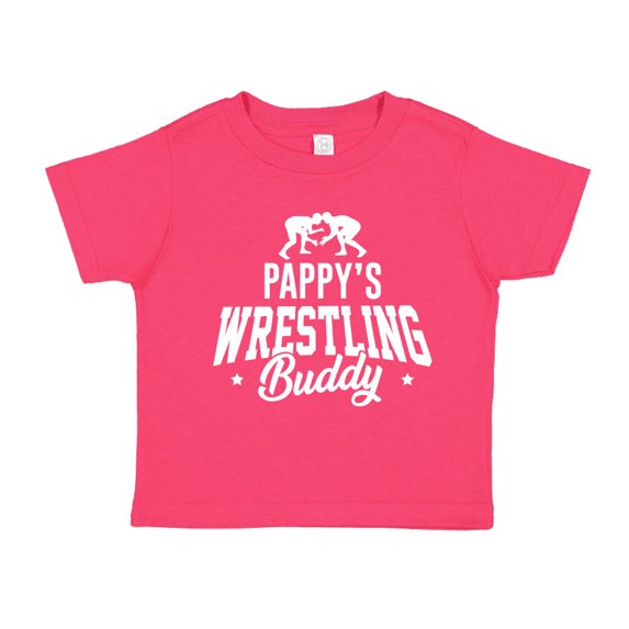 Pappy's Wrestling Buddy Toddler T-Shirt 3T Cyber Pink