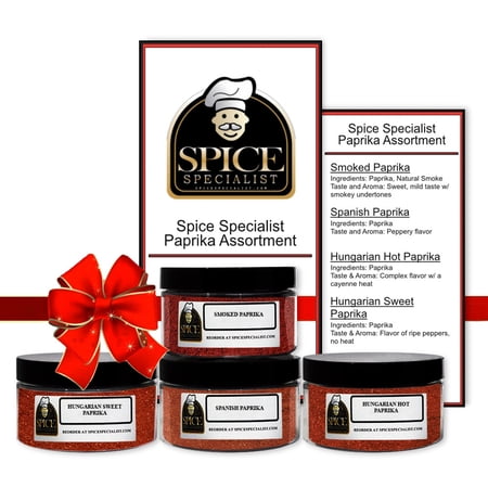 Paprika Assortment Gift Set - 4 Seasonings Included - Weight Varies by Spice