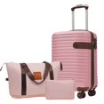 thumbnail image 1 of PAPROOS Luggage Sets, 3 Piece Carry on Luggage with Spinner Wheels and Bags, Lightweight Hardshell Suitcase Set with TAS Lock, ABS 20 inch Luggage for Travel, Pink, 1 of 9