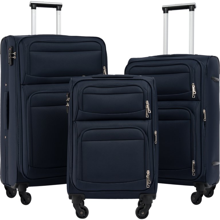 Zimtown 3 Piece Luggage Set, Carry on Suitcase Sets Hardside Lightweight  Spinner with TSA Lock, Sea Blue 