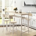 thumbnail image 1 of PAPROOS Bar Table Set of 5, 5 Piece Counter Height Dining Table and Chairs Set for Kitchen Breakfast Nook, Dining Room Pub Bistro Table and Bottom Shelf, Kitchen Table Sets with Chairs, White Oak, 1 of 11