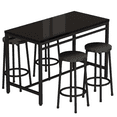 thumbnail image 1 of Paproos Bar Table Set of 5, 5 Piece Counter Height Dining Table and Chairs Set for Kitchen Breakfast Nook, Dining Room Pub Bistro Table and Round Bar Stools Set, Kitchen Table Sets with Chairs, Black, 1 of 6