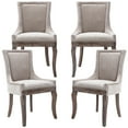 thumbnail image 1 of Paproos Dining chairs Set of 4, Upholstered Dining Room Chair with Solid Wood Legs and Bronze-Nail Head, Modern Kitchen Chair with Thick Fabric, Side Dining Chair for Home, Dining Room, Beige, 1 of 10