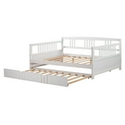 Paproos Heavy Duty Full Daybed with Trundle, White