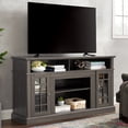 thumbnail image 1 of PAPROOS TV Stand for 65 Inch TV, Farmhouse Entertainment Center with 2 Doors & Adjustable Shelves, TV Console Table Media Console Cabinet for Living Room, Dark Gray, 1 of 9