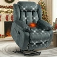 thumbnail image 1 of Power Lift Recliner Chair with Massage and Heat Therapy, Heavy Duty Electric Recliner for Elderly with Side Pockets, for Living Room, Bedroom, Home Theater, Grayish Blue, 1 of 10