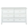 thumbnail image 1 of Paproos White Chest of Drawers, Classic Solid Wood 6 Drawer Dresser with Retro Round Handle, Large Capacity Clothes Organizer Wide Storage Cabinet Clothing Lockers for Closet Bedroom Living Room, 1 of 12