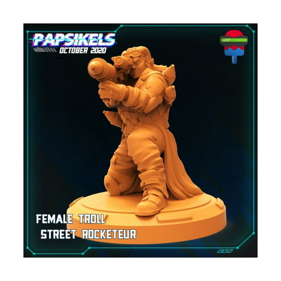Papsikels Miniatures Female Troll Street Rocketeur New