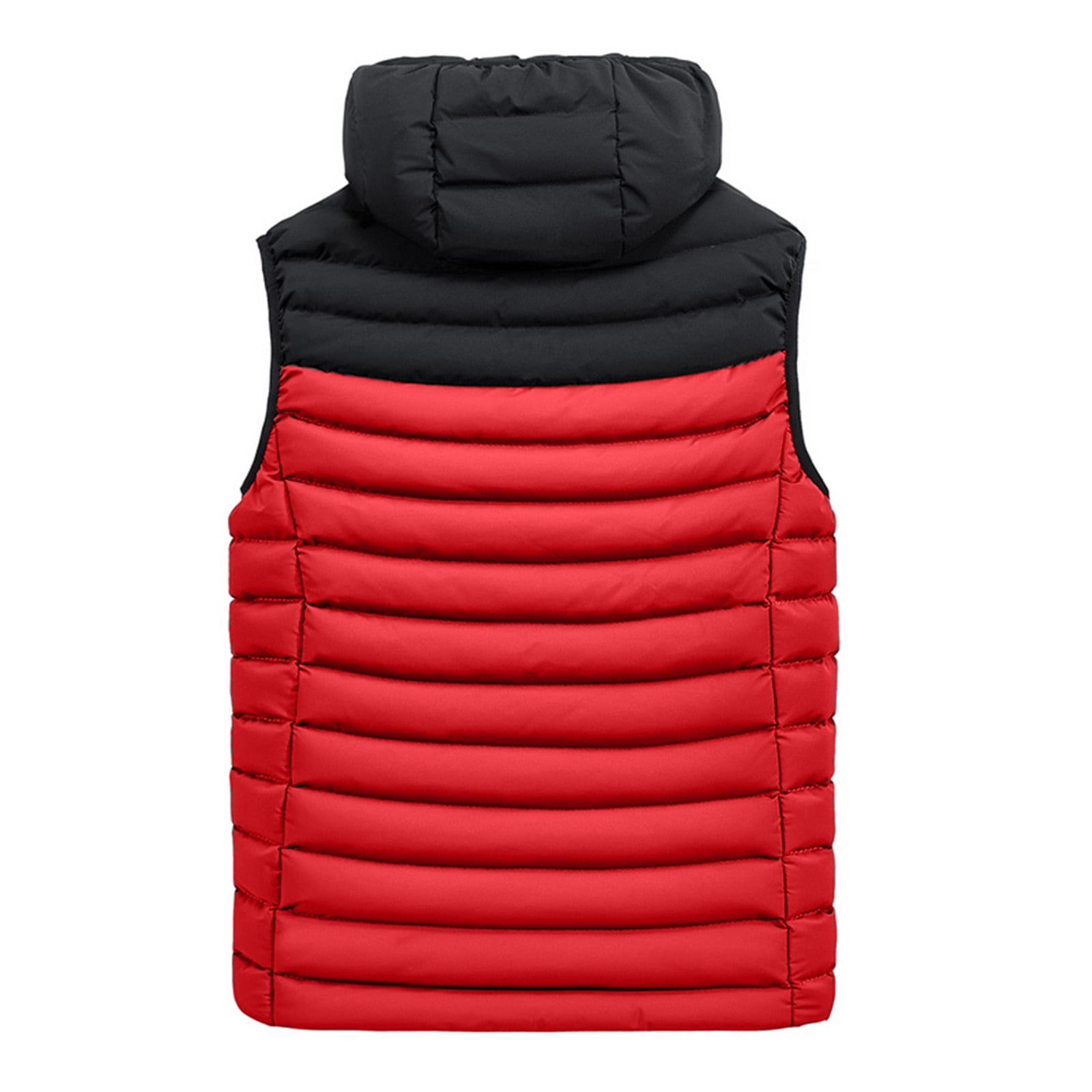 Paptzroi Men's Autumn And Winter Vest Coat Color Matching Zipper Pocket