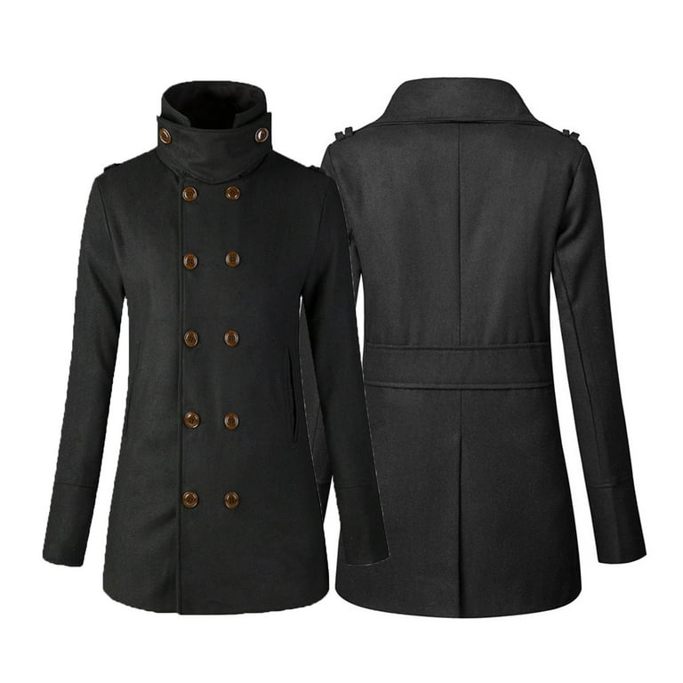 Stand up collar pocket coat discount