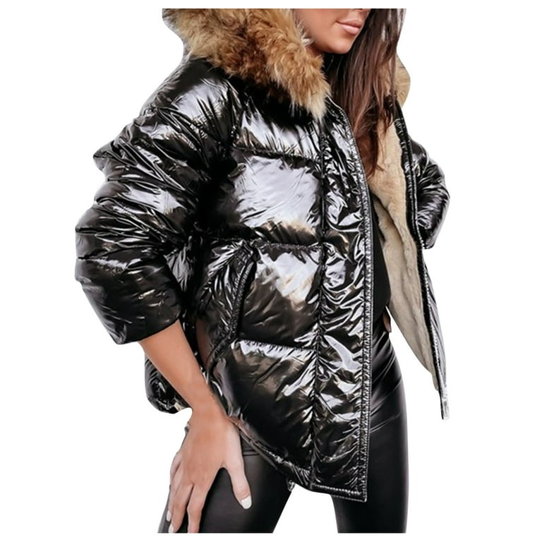 Vinyl puffer jacket plus size outlet