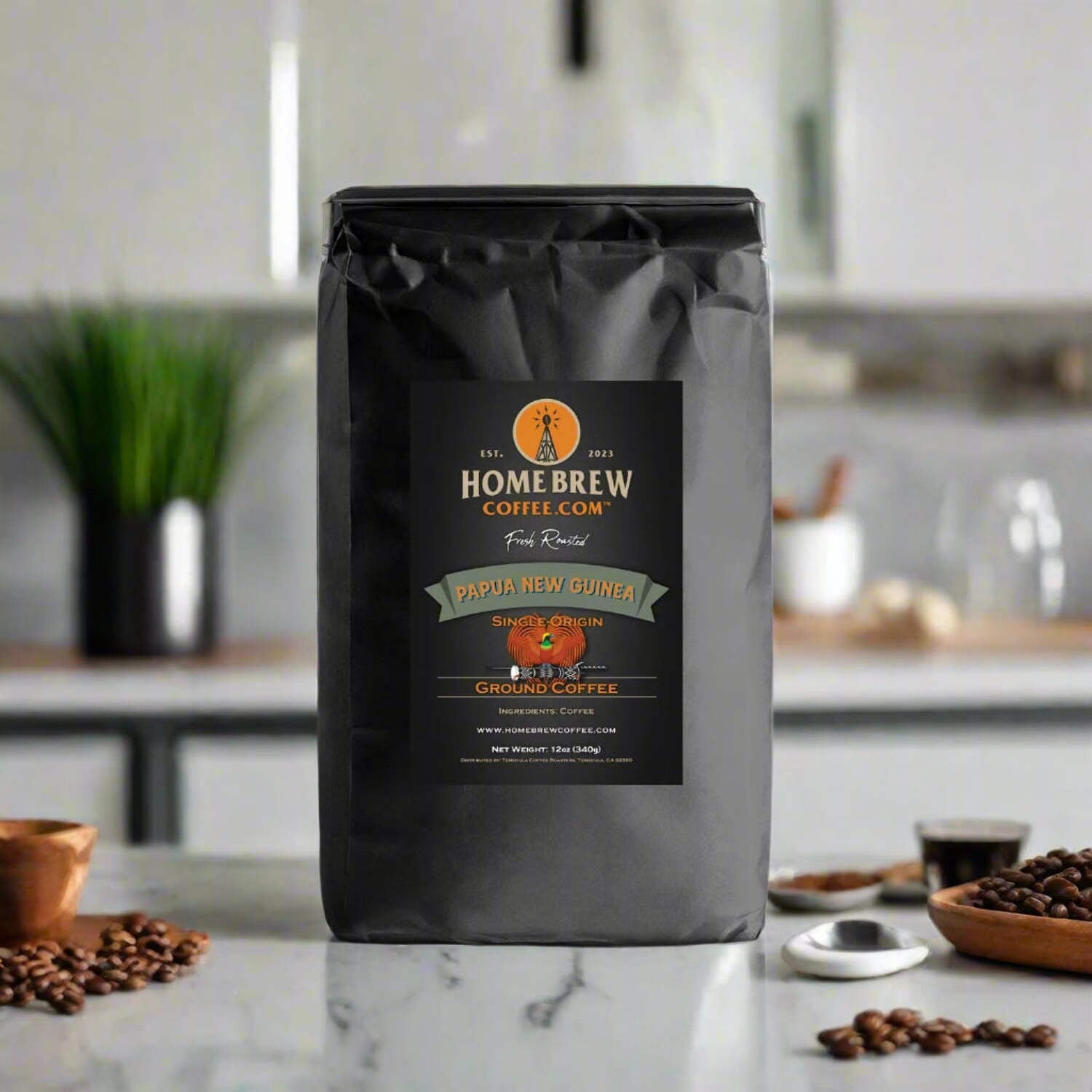 Volcanica Fair Trade Papua New Guinea Dark Roast Ground Coffee – 16 Ounce Bag, Rich & Complex