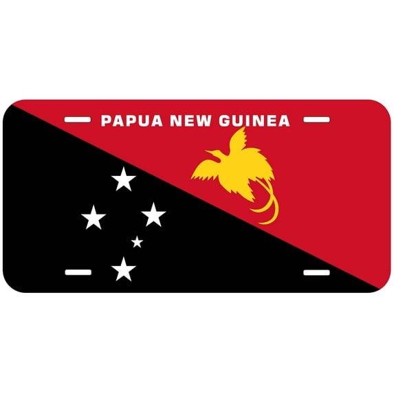 Papua New Guinea Flag With Country Name Novelty Car Auto License Plate