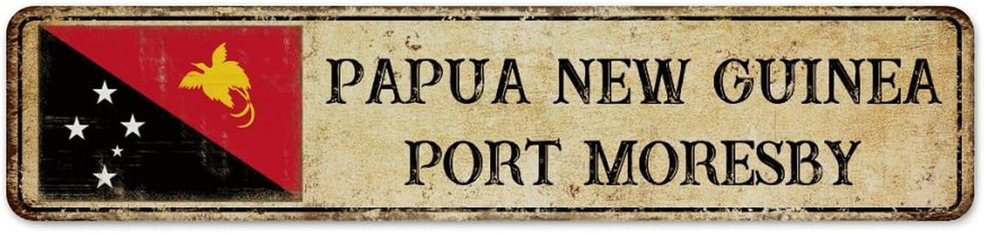 Papua New Guinea PORT MORESBY Retro Metal Signs Outdoor Office Signs ...