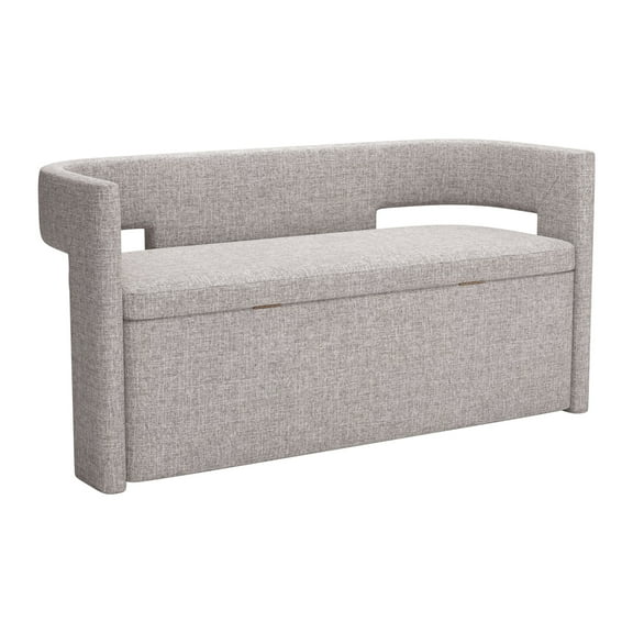 Papua Storage Bench Gray Bench, Modern Style, Seats up to 2, Plywood, Indoor Living