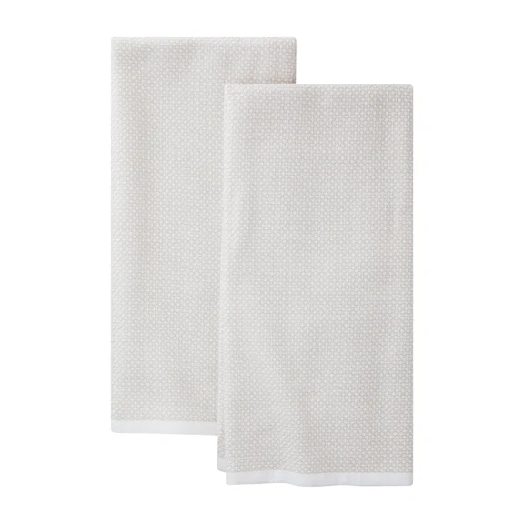 Papyrus-Beige Cotton-And-Polyester Woven Dual-Purpose Oversized Kitchen Towels