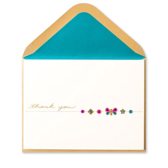 Papyrus Butterfly Gems with Thank You Card
