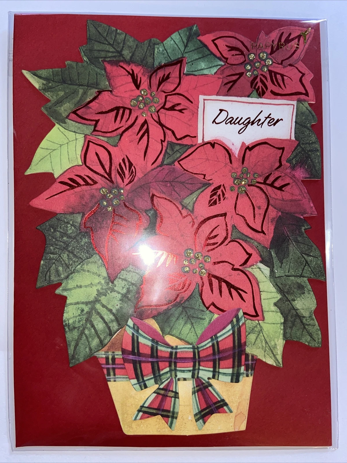 Papyrus Christmas Card - Daughter Poinsettias