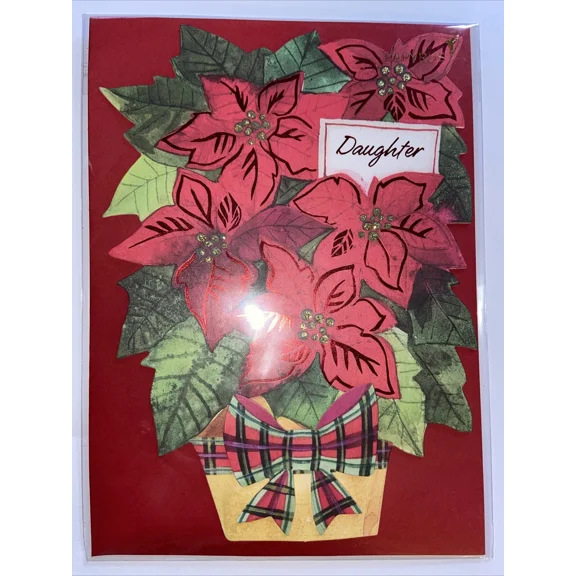 Papyrus Christmas Card - Daughter Poinsettias