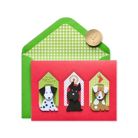 Papyrus Christmas Card | Dogs In Festive Houses