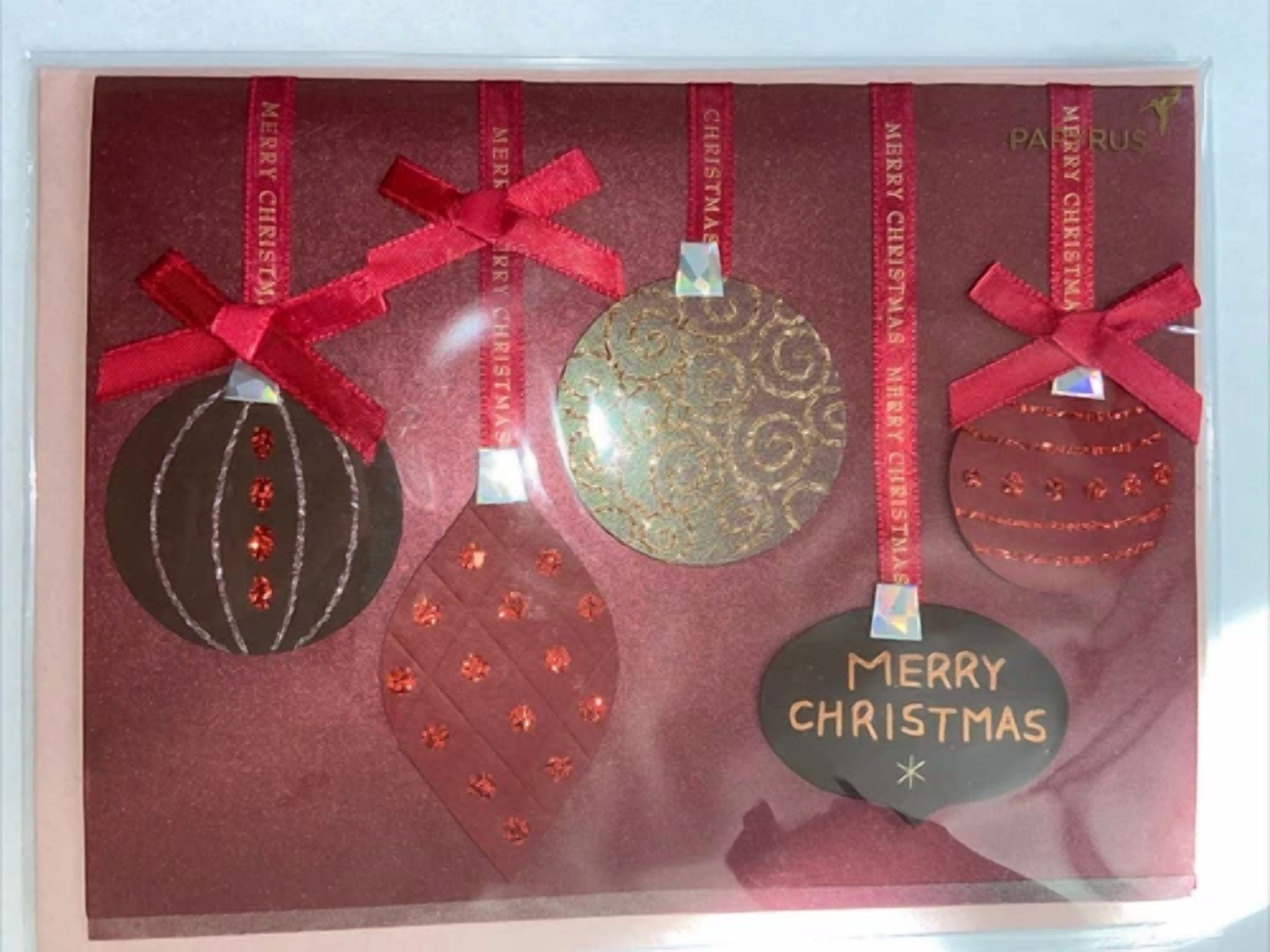 Papyrus Christmas Card - Merry Christmas Bulbs