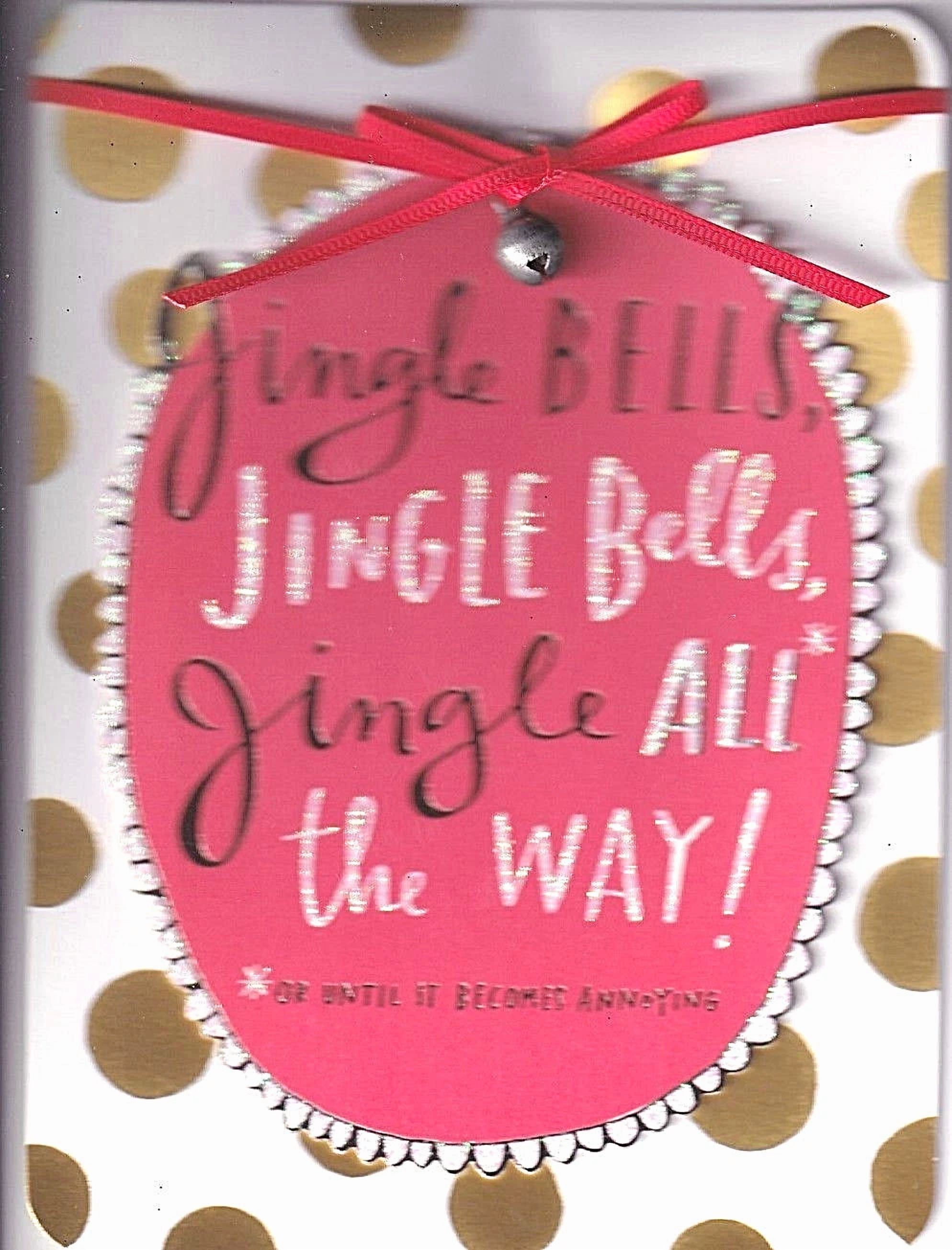 Papyrus Christmas Card Nip Msrp $6.95 Jingle Bells Card (G3)