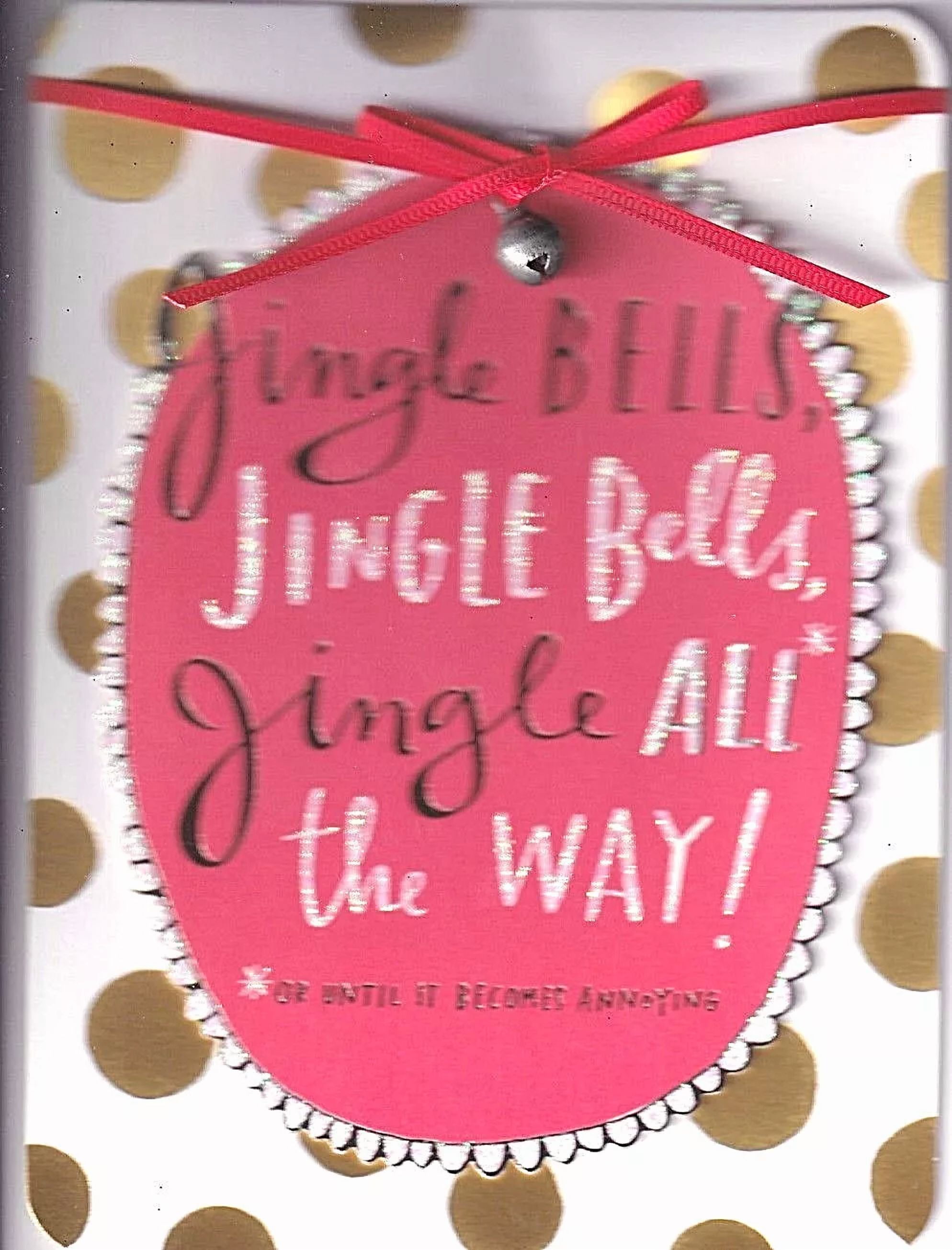 Papyrus Christmas Card Nip Msrp $6.95 Jingle Bells Card (G3)