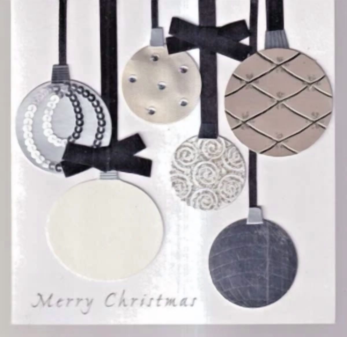 Papyrus Christmas Card Silver Bells (New In Pkg Msrp $8.95)(G2)