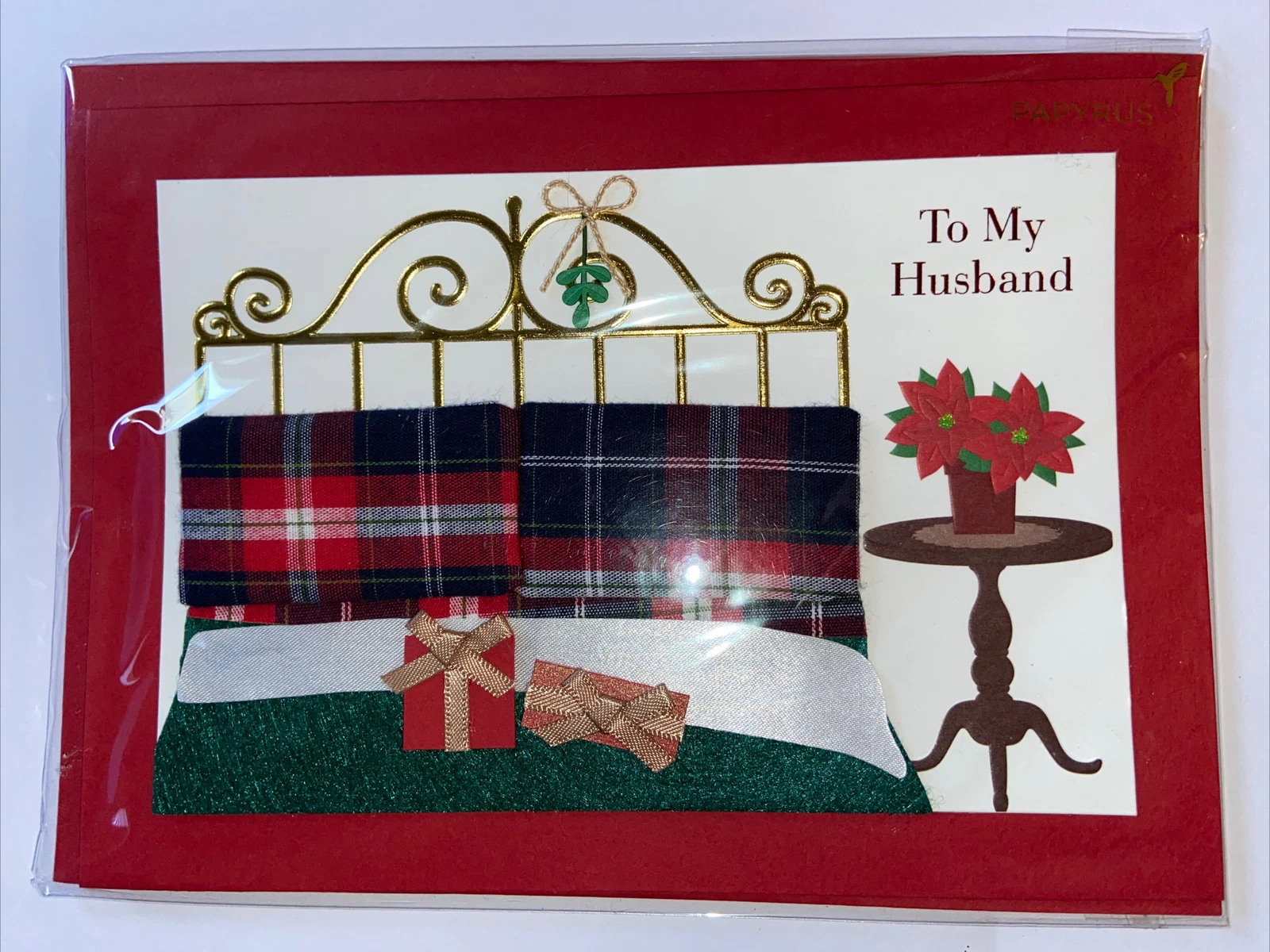 Papyrus Christmas Card - To My Husband 3D Bed