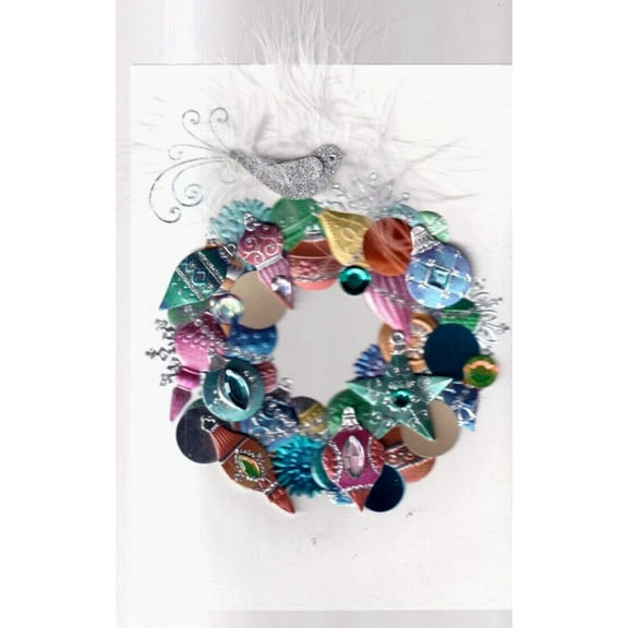 Papyrus Christmas Card Wreath (Msrp $9.95 New In Pkg){G3}