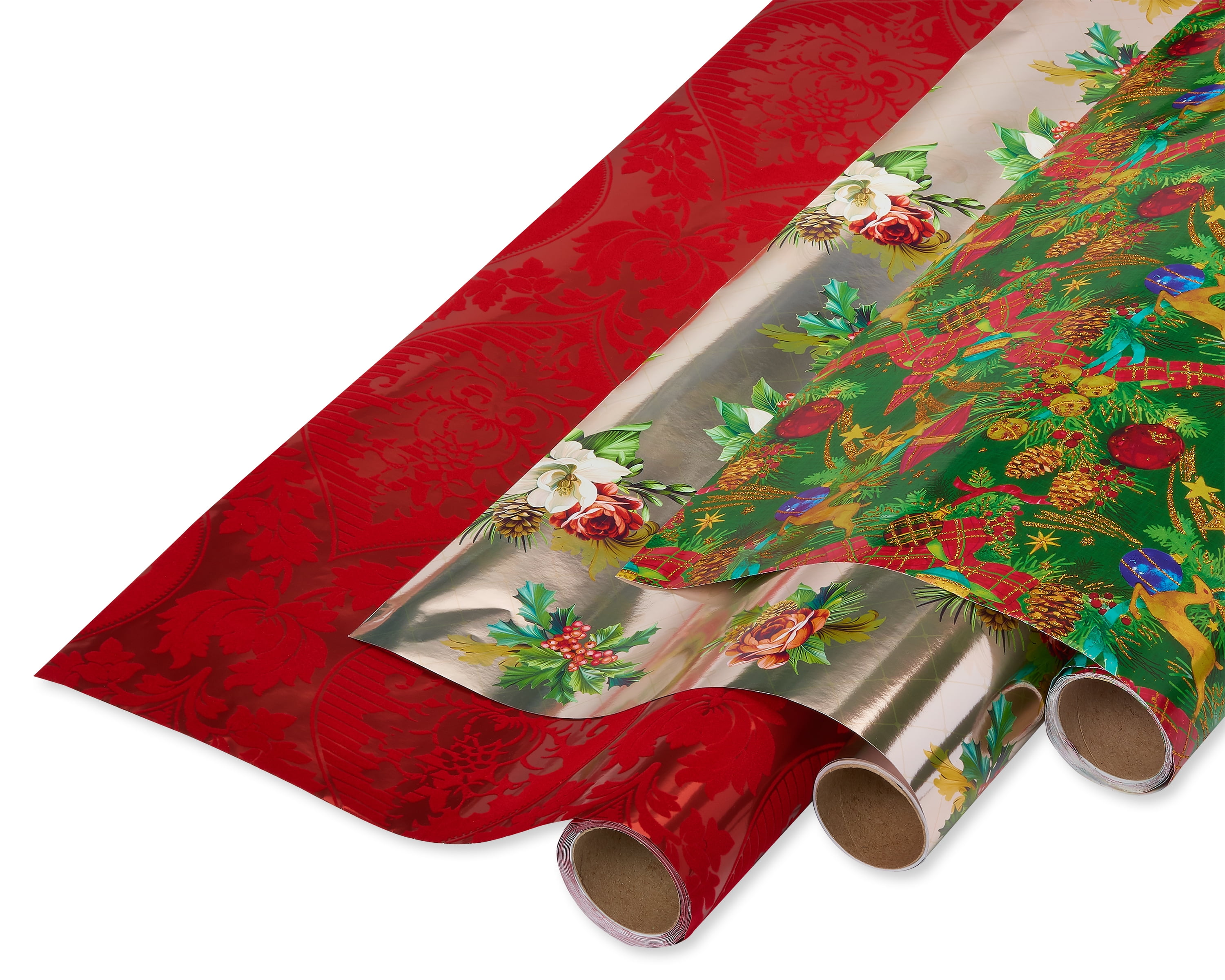 Pretty Pink Christmas Trio Wrapping Paper Sheets