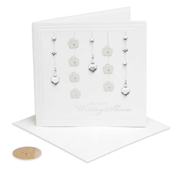 Papyrus Heart Crystals Wedding Card
