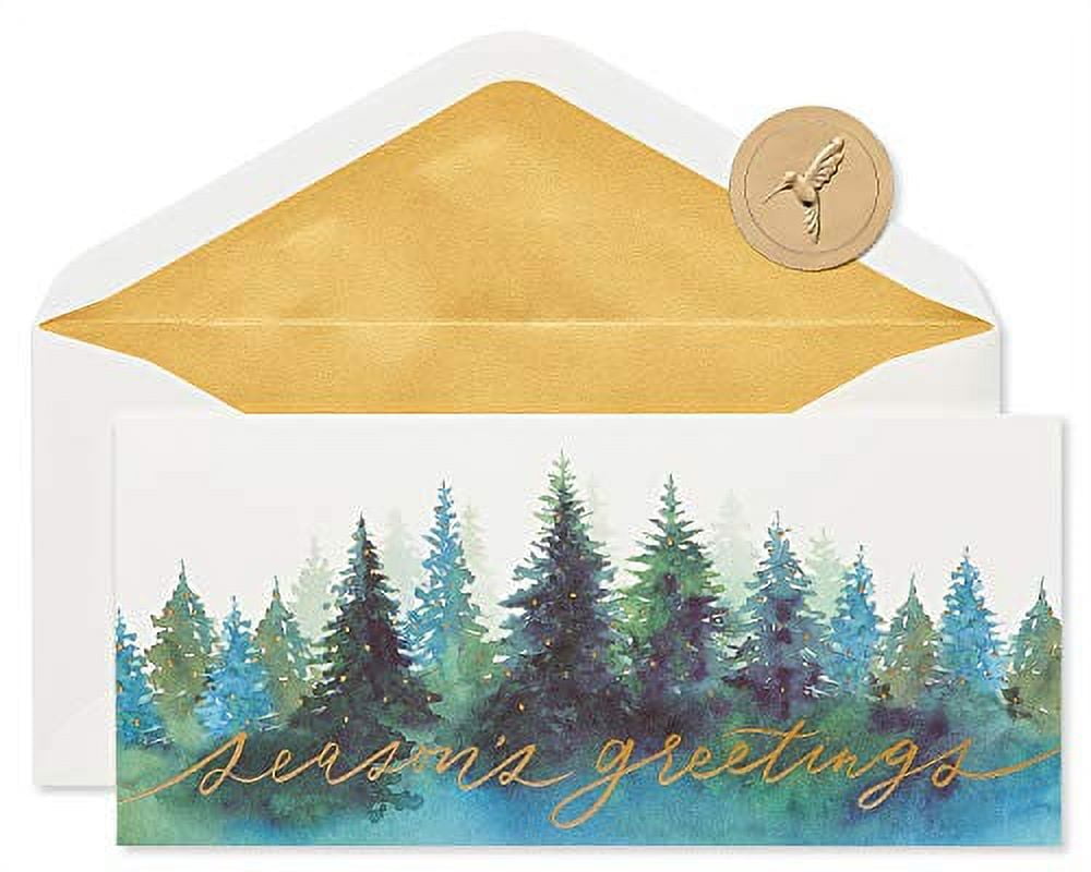 Papyrus Holiday Cards Boxed with Envelopes, Best Wishes, Forest (16