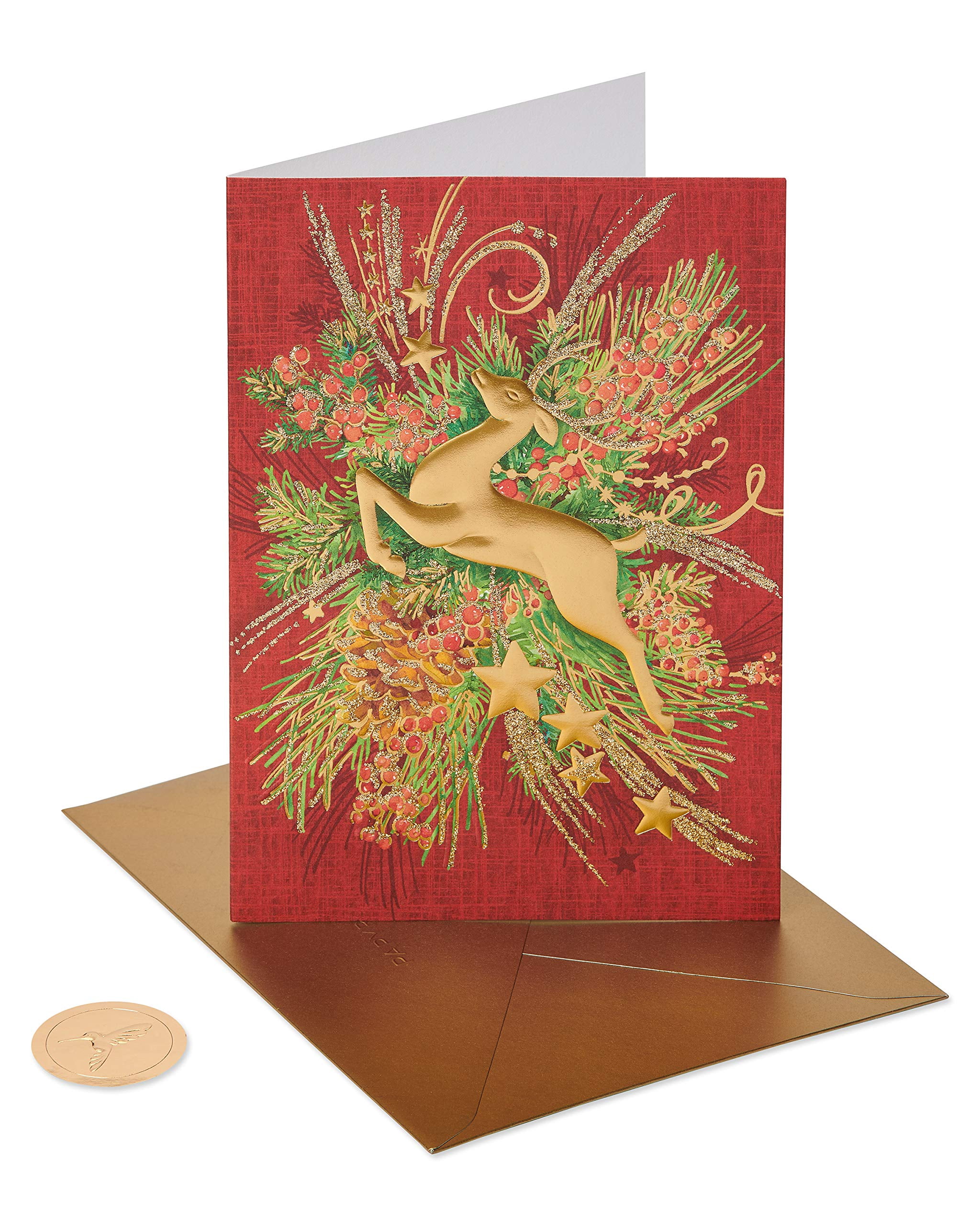 2 Papyrus Cards High Quality Christmas Jeweled Reindeer with
